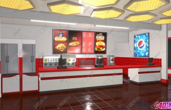 C4D͵̵;ۿͨװģ Fast Food Restaurant Order Counter