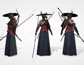 󵶹ʿC4Dģ Samurai Lady Model