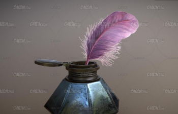 C4Dīˮëдģ Writer's feather in the inkwell