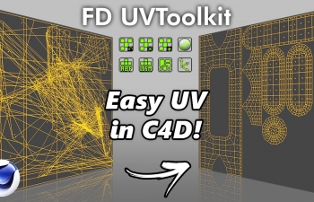 C4D插件 超级展UV编辑插件 FD UVToolkit 1.0 for C4D R15-21