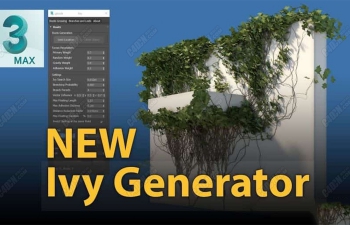 适用于3DMax2018至2021的Gtools Ivy Generatorv0.75藤蔓植物插件