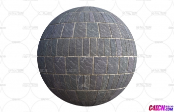 C4D材质球-蓝砖石头砖墙贴图(4K分辨率)