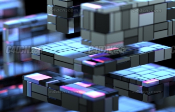 C4D+X-Particles粒子插件魔方动画工程 xpShatter Animated Bricks