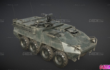 8轮战场装甲车机枪部队军事车辆模型