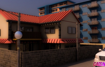 C4DͥԺӽģȾ̳ Model a realistic town House Hous