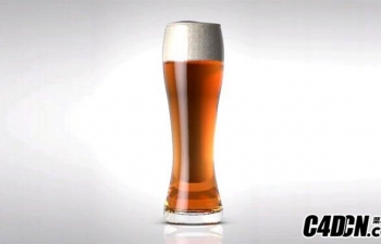 C4D啤酒杯写实渲染视频教程 Beer rendering tutorial CINEMA 4D