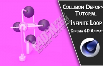 C4D碰撞变形器模拟柔体变形循环动画教程