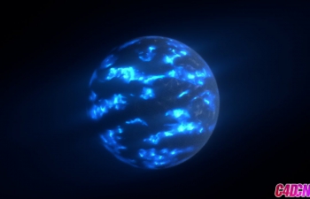 Octane Render渲染器蓝色熔岩星球太空场景材质渲染C4D教程