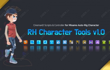 C4D人物骨骼快速绑定脚本预设中文汉化版 RH Character Tools v1.0.3