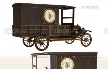 早期复古汽车模型 Retro car clock - 3D Model