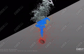 X-ParticlesӲˮݶC4D̳ VFX X-Particles 3 Cinema 4D Tutorial C Underwater B