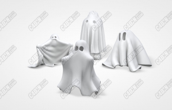 C4Dʥģ  Halloween Ghost Wrap Sculpture Model