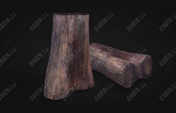ķֲľͷC4Dģ Realistic Forked Trunk Wood