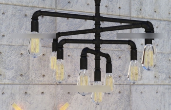 ˮ͵ݱڵƵƾװ3Dģ Retro water pipe shape bulb wall lamp fixture