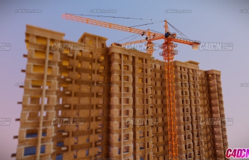 Blender建筑工地起重机塔吊模型