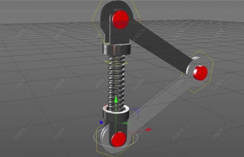 C4D弹簧动力学绑定机械伸展结构教程