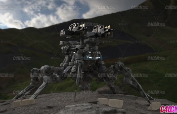 ZBrush+Substance驾驶型仿生蜘蛛战斗机器人模型建模贴图优化渲染教程