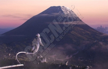 C4D宇航员飞向火山逼真CGI特效建模渲染教程(Arnold渲染器)