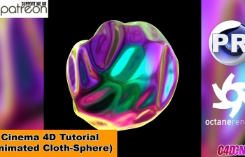 C4D教程 布料动力学模拟炫光高反射材质渲染NIKO教程 Animated Cloth Sphere (Cinema 4D Tutorial)
