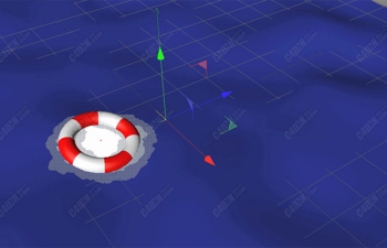 C4D置换变形器模拟救生圈海面迎风漂浮动画教程