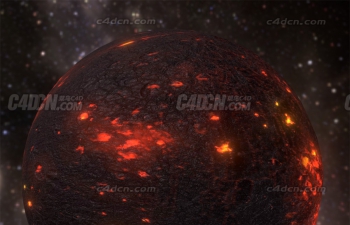C4D+DAE恐怖熔岩星球外星球地外行星模型