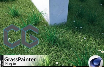 [R13-16]C4D草丛绘制插件 C4DZone Grass Painter 2.0 for Cinema4D