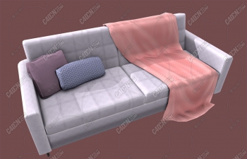 C4DʱɳʹҾģ Stylised scandi couch with throw