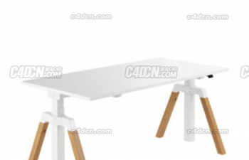 现代时尚办公室咖啡桌家具C4D模型 Office desk a leg