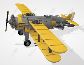 C4Dսɻ Dieselpunk Biplane