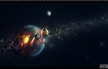 C4D+PS教程 使用Octane渲染器合成地球破碎教程 Earth Destroyed Scene Time-Lapse