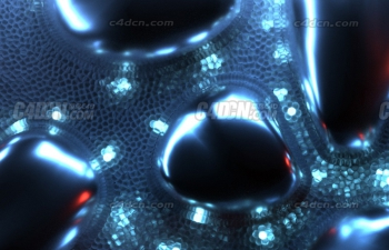 C4D+X-Particles粒子插件模拟蓝色透明血管流体动画工程 NeXus Fluid Streams
