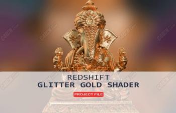Redshift渲染器黄金材质C4D工程 Redshift Glitter gold material