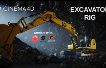 C4Dھ̳ѧ󶨽̳ Excavator Rig for Cinema 4D