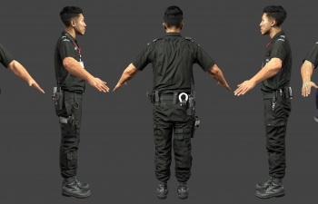 MAX模型 保安人员 中国警察  制服工作人员模型