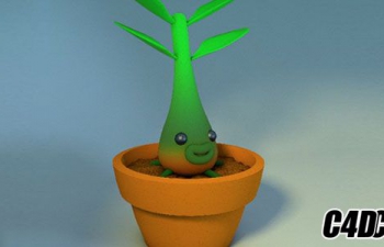 在Cinema 4D制作可爱的光合作用的植物模型
