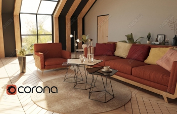 C4Dݶڹģ Roof Living Room Design