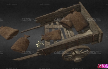 C4Dľܳģ Old Wooden Cart