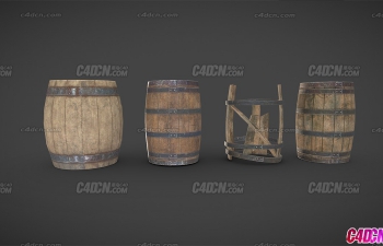 ľͰͰģ Wooden Barrels Model