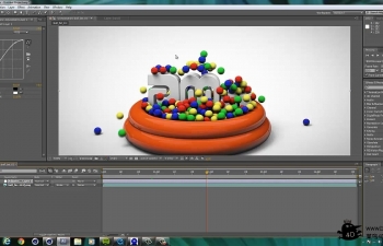 С++AE̳Cinema 4D Tutorial - Text Bursting from a Ball Pit