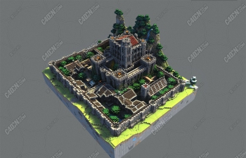 C4D׿سǱҵ罨ģ Minecraft Castle