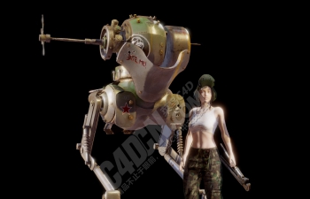 C4D科幻机甲驾驶员女兵战士人物模型