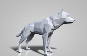 低面模狗模型low poly wolf