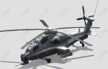 C4D WZ-10攻击直升机飞机模型