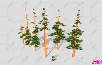 񻯿ͨľֲģͰ Stylized pine tree pack