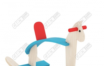 C4Dͯľͷľģ children's toy wooden Trojan model