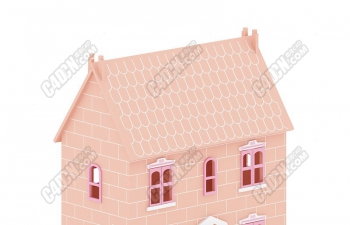 C4Dͯ߷ۺɫСӱģ children's toy pink small house villa model