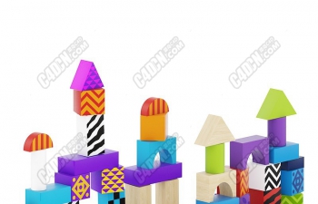 C4DͯǱľֳģ children's castle building block toy p...