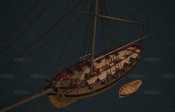 C4D西班牙战船古战舰模型 Siobhan Boat