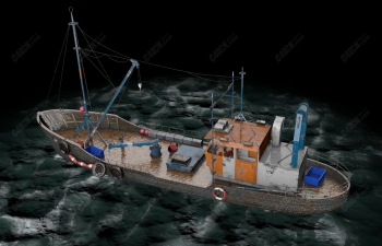 C4DںƯϾ洬  Old Fishing Boat model