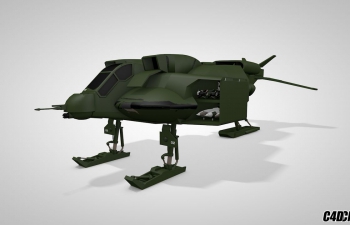 科幻飞行战争机器人 C4D飞机模型